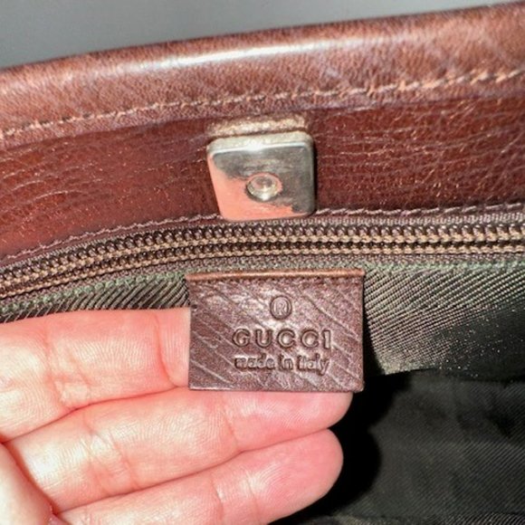 Gucci Canvas Handbag w Authentic Drawstring Dust Bag - Authentic EUC - Picture 9 of 16